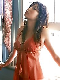 Sizzling hot asian beauty looks delicious in her red bikini