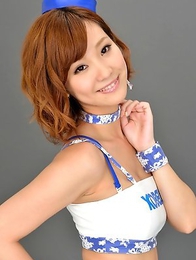 Hot Ichika Nishimura smiles posing on the cam in sexy uniform
